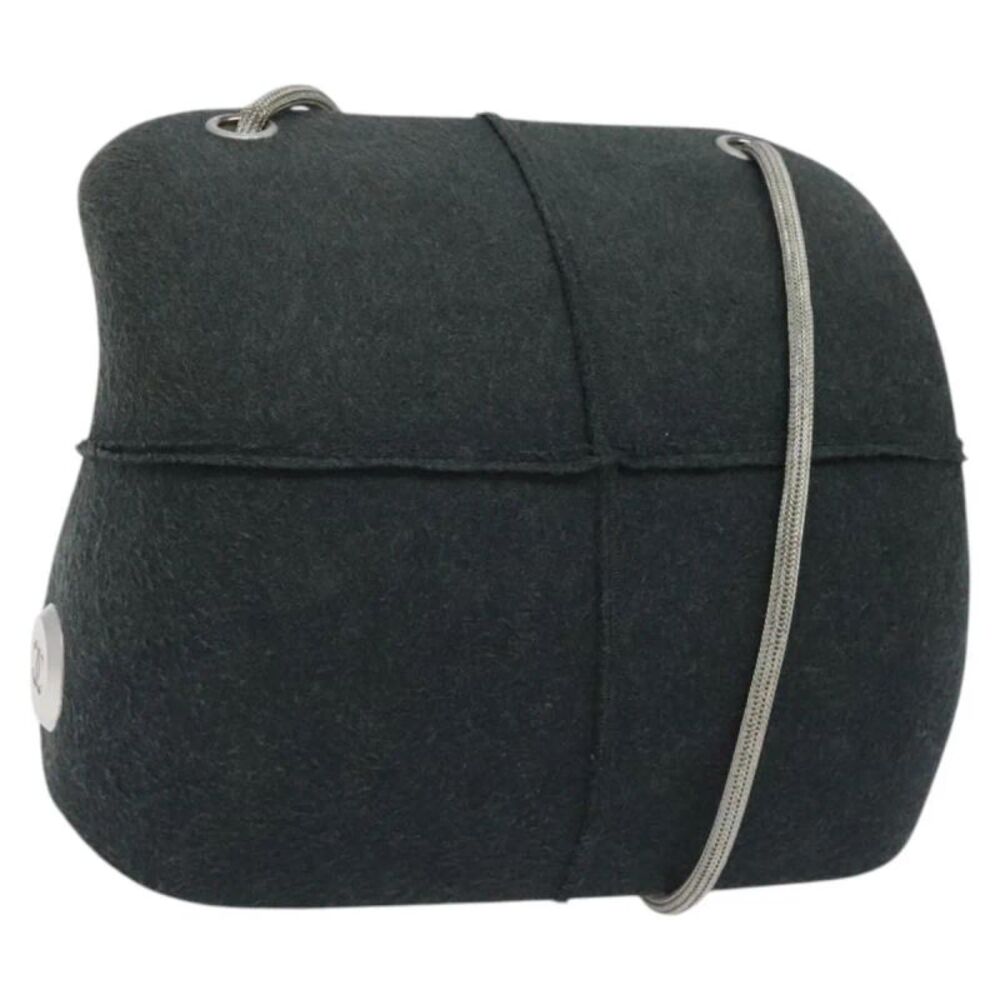 Chanel Millennium Felt Gray Synthetic Shoulder Bag Bag